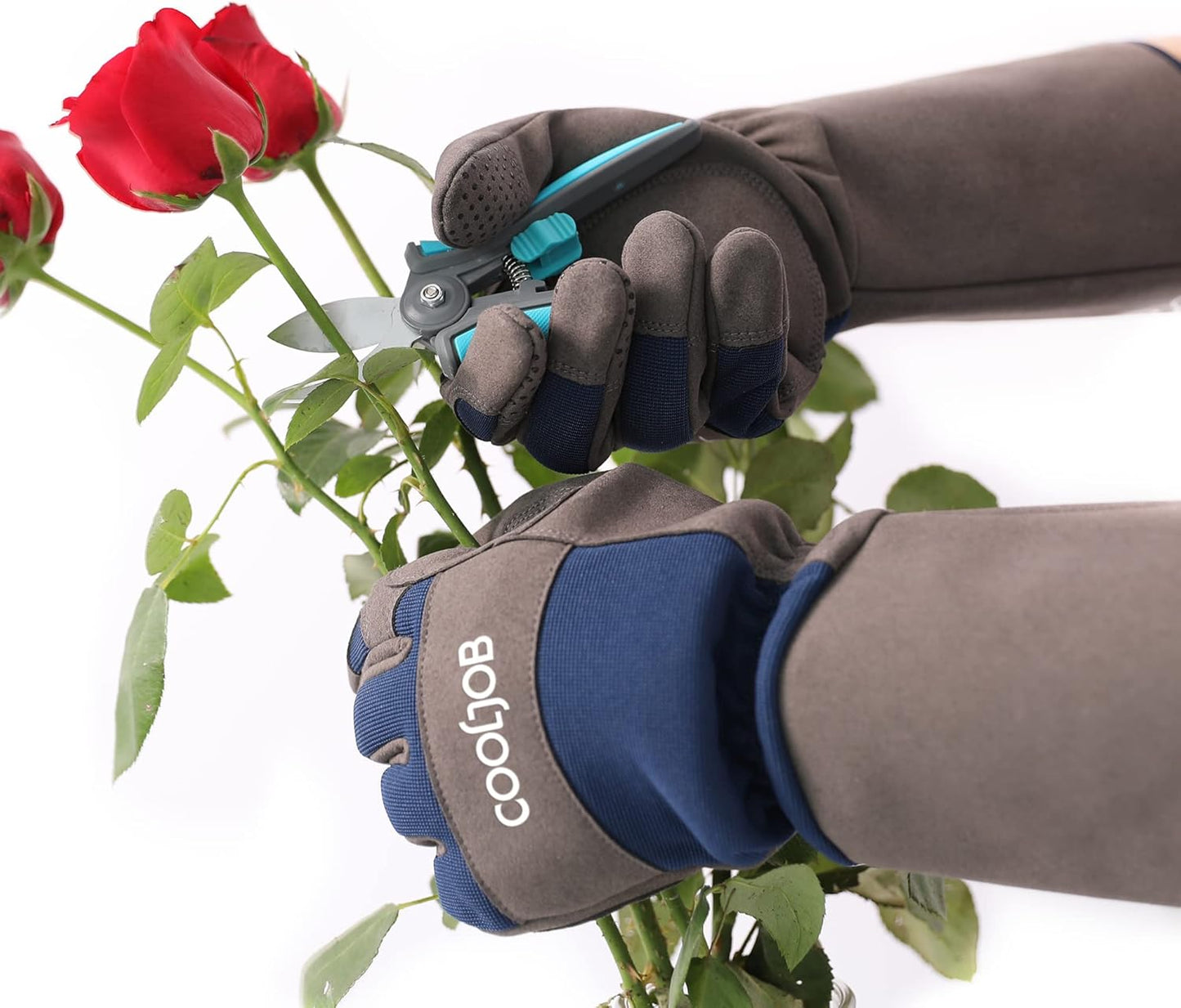 COOLJOB Thorn Proof Rose Pruning Garden Gloves for Men, Long Sleeve Padded Yard Work for Bush, Blackberry, Cactus, Heavy Duty/Puncture Resistant/Machine Washable, Xlarge, Navy