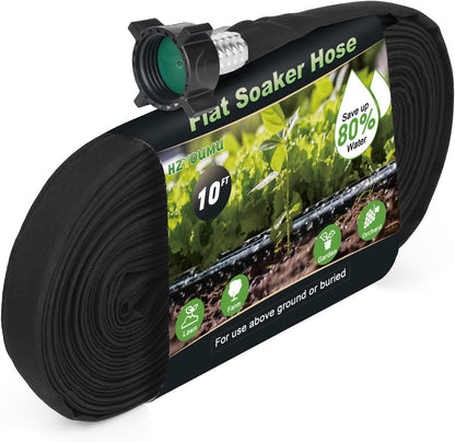 Flat Soaker Hose 10FT for Efficient Watering Tree - Durable Double Layer Design for Gardens, Lawns, and Vegetable Fields (10FT)