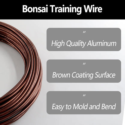 2 Rolls 2mm Bonsai Training Wire, Aluminum Training Wire for Holding Bonsai Branches Small Trunks, Brown