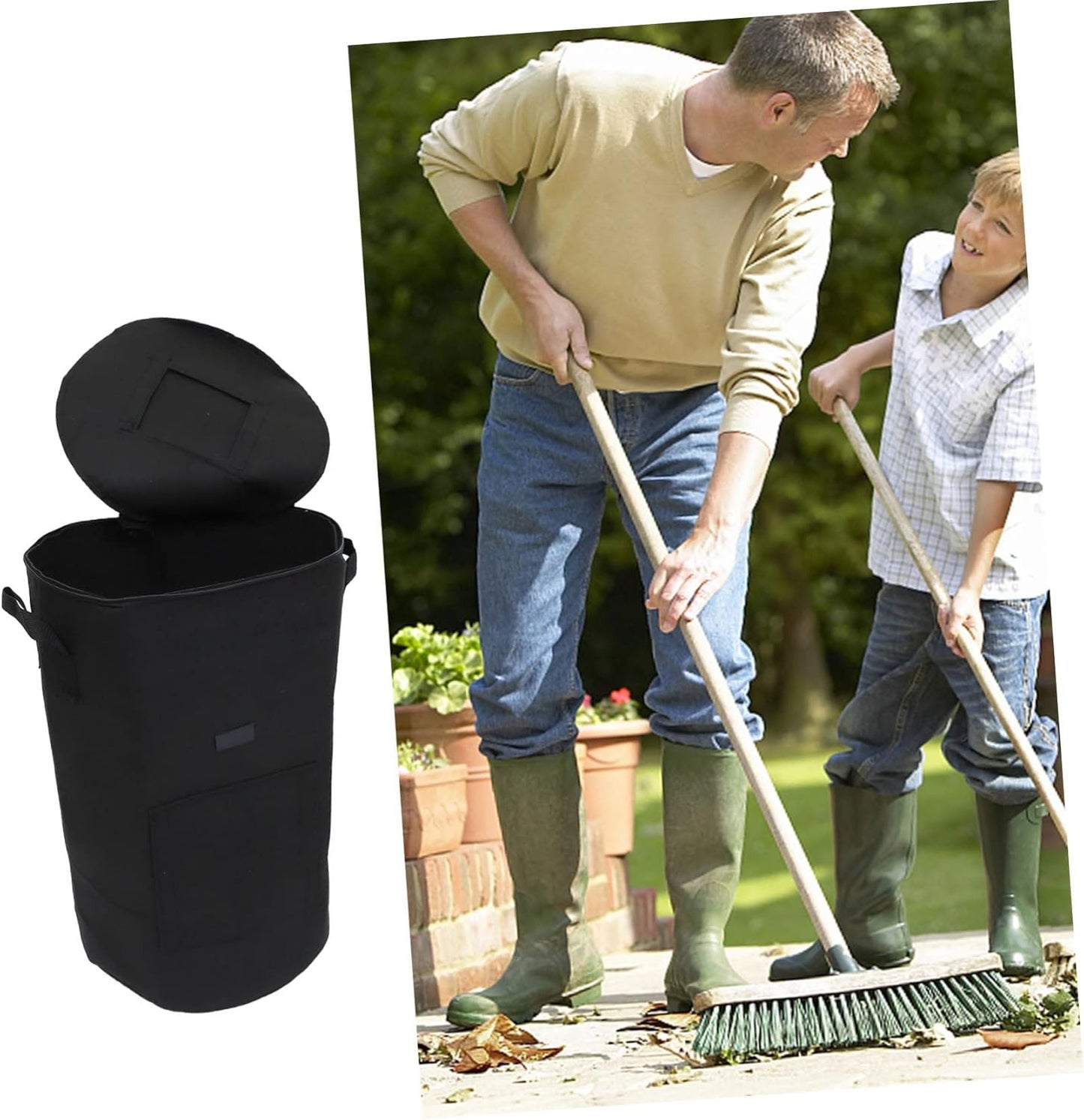 POPETPOP Garden Waste Compost Bag Easy to Store Fallen Leaves Flowers Outdoor Composting Bins