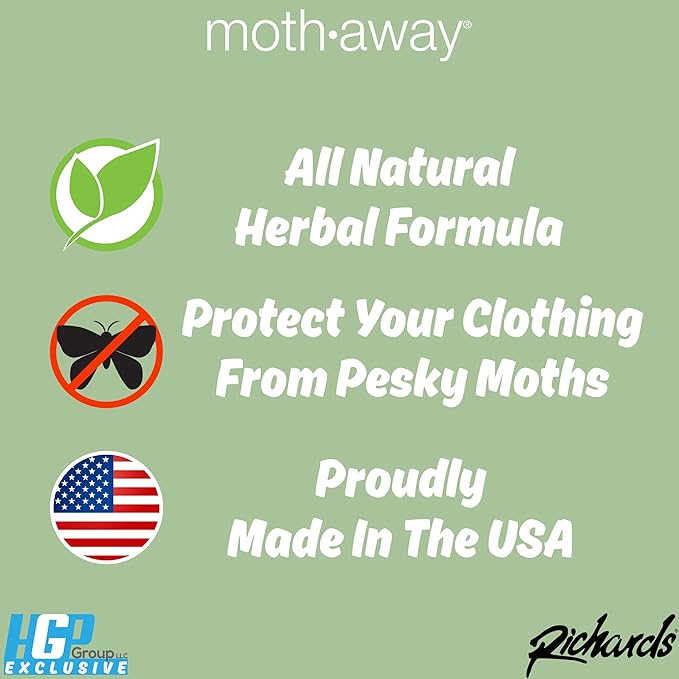 Richards Homewares Moth Away Sachets – 72-Pack Value Bundle, Natural Herbal Moth Repellent, Non-Toxic & Chemical-Free, Fresh Scent for Closets, Drawers & Storage – Made in USA