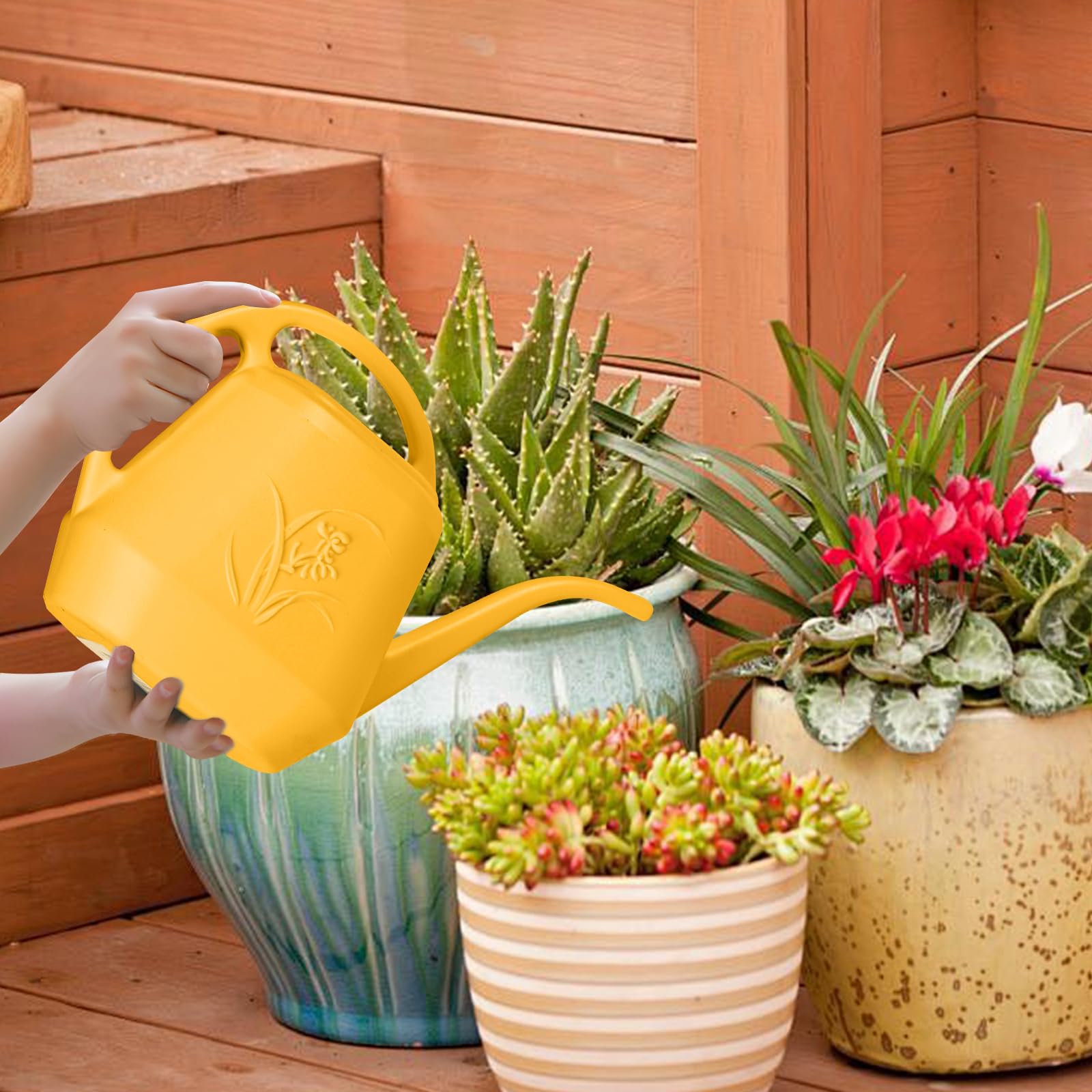 VKPLITE Hand Plastic Watering Can - for Indoor and Outdoor Home Garden Plants - with Long Spout