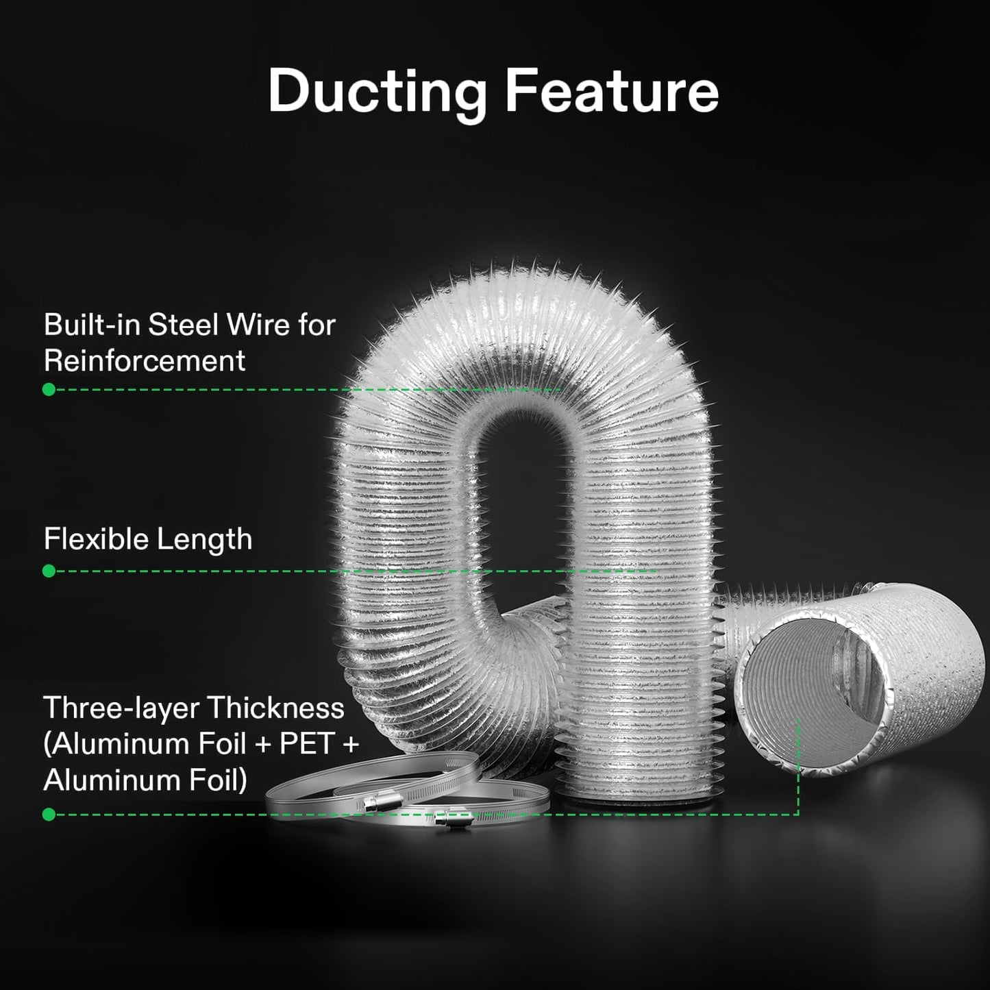 VIVOSUN 6 Inch 390 CFM Inline Fan with Speed Controller, 6 Inch Carbon Filter and 8 Feet of Ducting, Temperature Humidity Monitor for Grow Tent Ventilation
