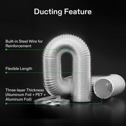 VIVOSUN 6 Inch 390 CFM Inline Fan with Speed Controller, 6 Inch Carbon Filter and 8 Feet of Ducting, Temperature Humidity Monitor for Grow Tent Ventilation