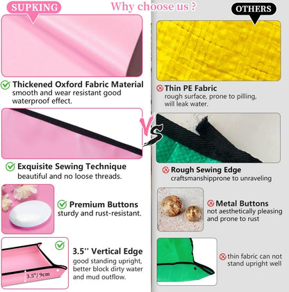 SupKing Repotting Mat for Indoor Plant Transplanting 29.5"x 29.5" Pink Garden Mat for Plant Lovers Oxford Fabric Portable Potting Tray for Gardening Mess Control
