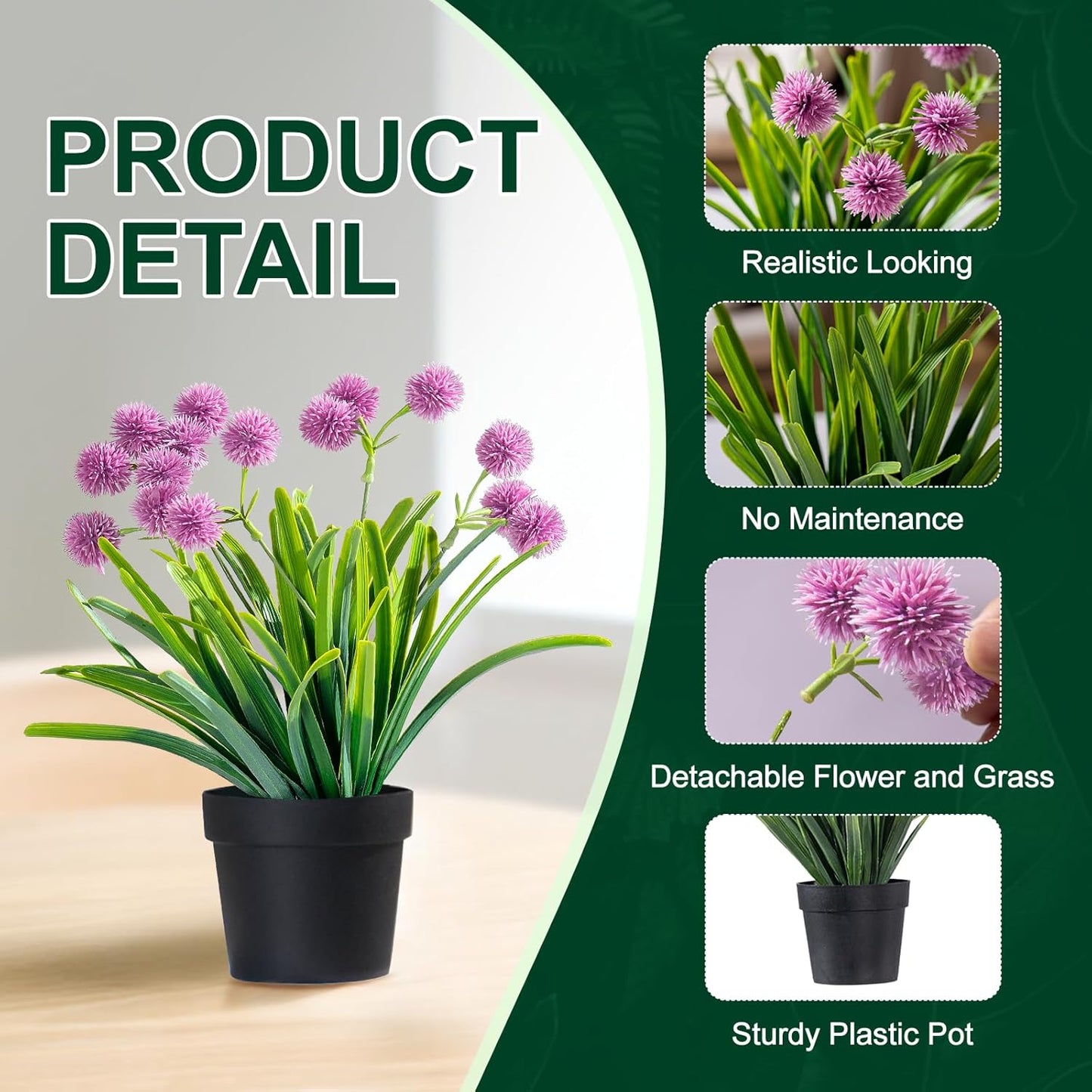 3 Pack Fake Small Plant Artificial Potted Flowers for Home Decor Fake Flower Plant Greenery Mini Faux Plant for Indoor Bedroom Living Room Office Shelf Bathroom Farmhouse Decor (Type 10)