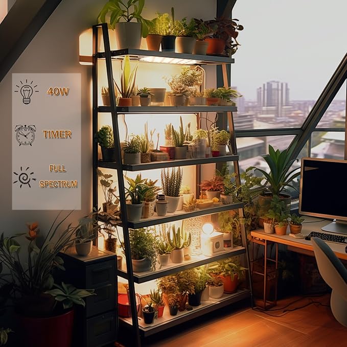 Grow Light,40W Ultra-Thin Panel Grow Lights for Indoor Plants ,316LEDs Full Spectrum Grow Lights for Under Cabinet Plant, Grow Lamp With 3/9/12H Timer ,10 Dimmable Levels for Plants Growing (4pcs)