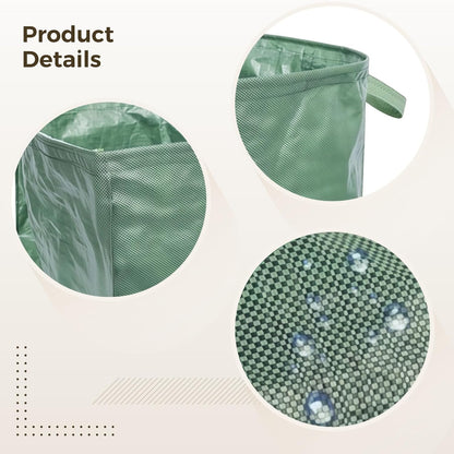 2 Pcs 53 Gallon Reusable Lawn Bags, Yard Waste Container with Easy Sweep Leaf Collector PP Material, Large Capacity, Foldable, Ideal for Leaves, Branches, and Grass Clippings