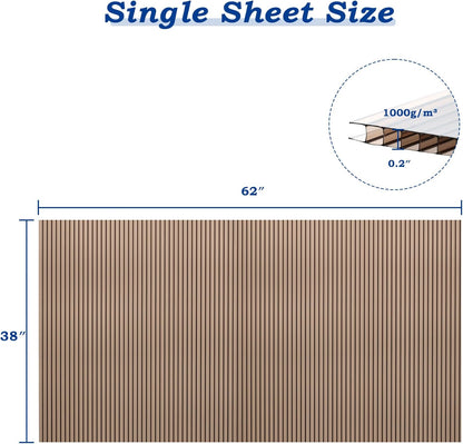 BPS 6Pcs 62'' (W) x 38'' (L) x 0.2'' Polycarbonate Panels, Waterproof UV Protected Reinforced Sheets, Outdoor Greenhouse and Gazebo Covering, Twin-Wall Bronze Sheets