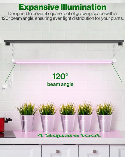Sunco 4FT LED Grow Lights Full Spectrum for Indoor Plants 80W Integrated Suspended Fixture, Plug in Linkable, for Indoor Greenhouse Year Round Plant Seedling Grow Lamp Super Bright 2 Pack