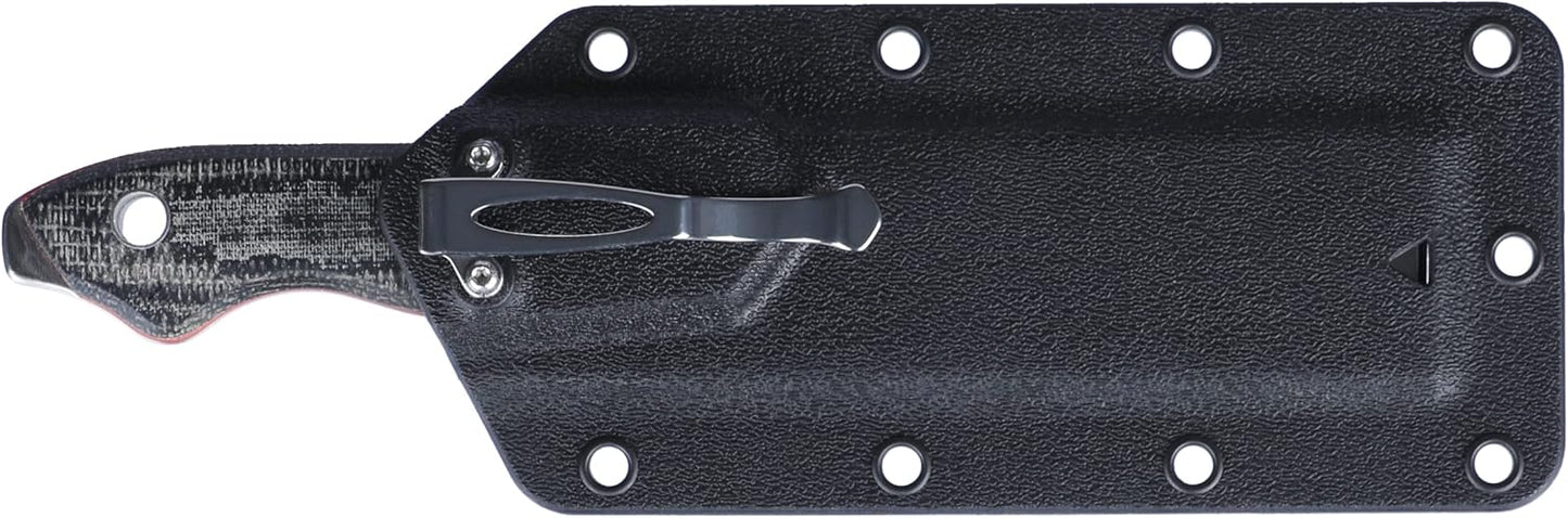 CRKT Razel Fixed Blade Knife: Everyday Carry Plain Edge, D2 Blade Steel, Resin Infused Fiber Handle w/Pocket Carry Sheath 4037,Silver/Black