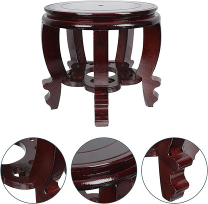Hemoton Wooden Planter Stand Oriental Style Plant Stand Plant Holder Stool Chinese Display Pedestal Fishbowl Vase Aquarium Table Lamp Teapot Stand for Home Patio