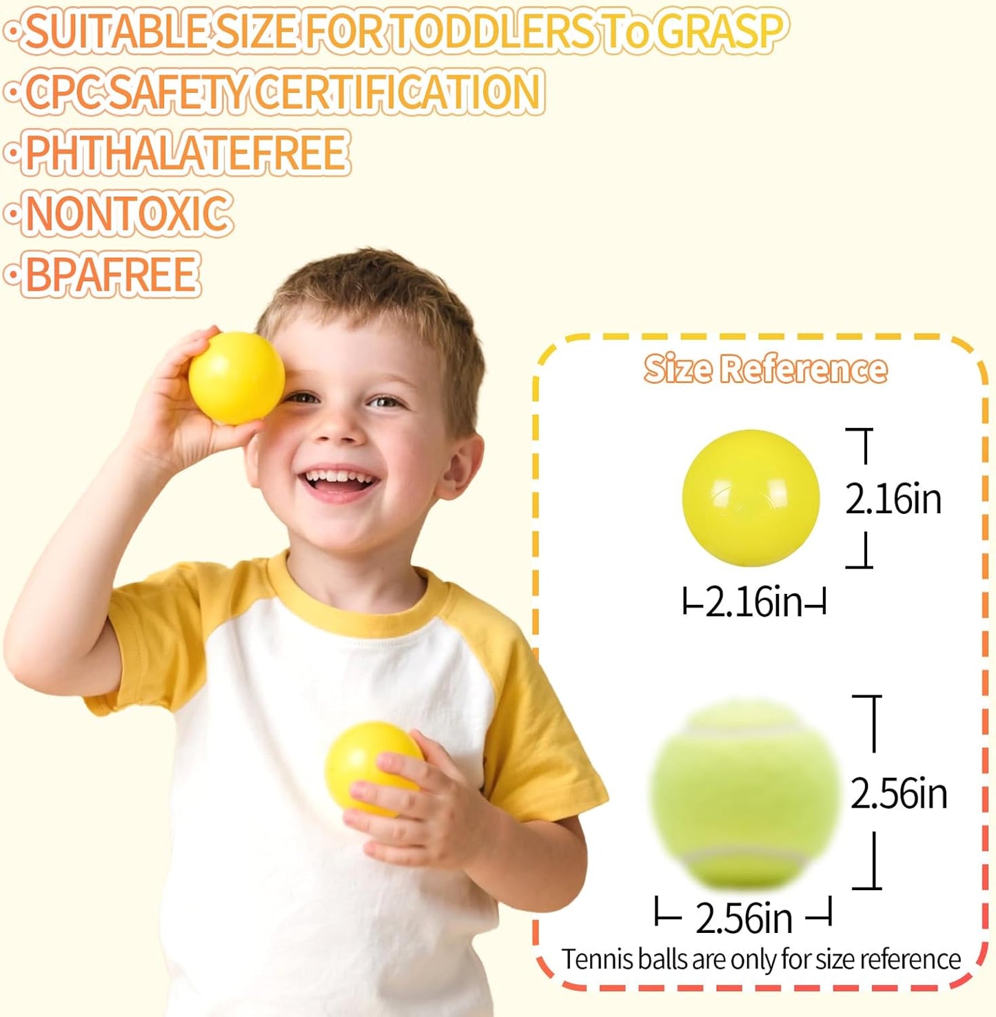 Ball Pit Balls for Kids, Plastic Refill 2.2 Inch Balls, 100 Pack, Bright Colors, Phthalate and BPA Free, Includes a Reusable Storage Bag with Zipper