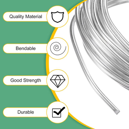 3mm Bonsai Training Wire, 16.4 Feet Total Anodized Aluminum Bonsai Wires for Bonsai Tree Shaping/Branches Fixing/Trunk Holding/DIY Crafting [Silver]