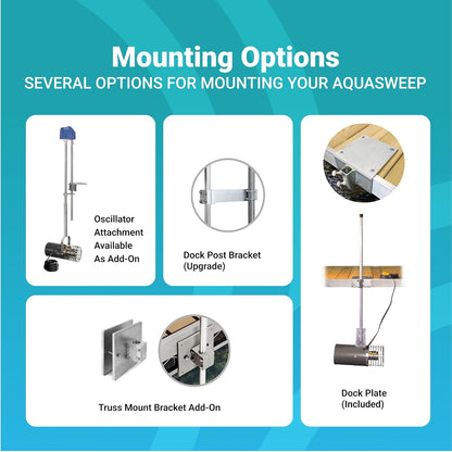 Scott Aerator 1 Horse Power, 115V Muck Blaster -100ft Cord | 1HP Aquasweep w/Post Mount | Water Circulator | Water Agitator | Water Mover | Muck Blower