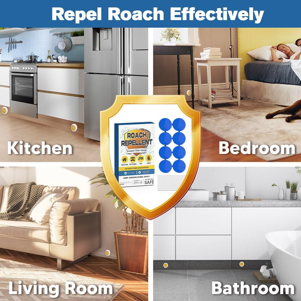 Roach Repellent, Cockroach Repellent Indoor Home, Roaches Deterrent, Keep Roaches Away, Pet Safe Roach Repeller Outdoor, Get Rid of Roaches-8P