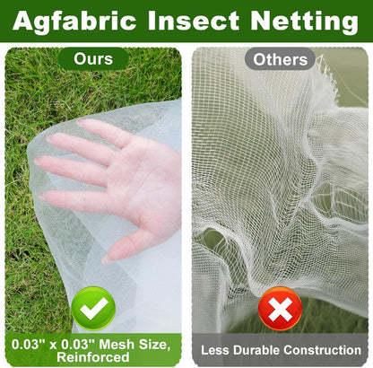 Agfabric Garden Netting 6.5'x10' Insect Pest Barrier Bird Netting for Garden Protection,Row Cover Mesh Netting for Vegetables Fruit Trees and Plants,White,2 Pack