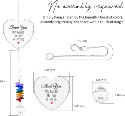 Glass Ornament Suncatcher Birthday Gift for Mother in Law - Mother of The Bride Groom - Crystal Rainbow Maker - Gift from Daughter Son in Law - Window Hangings Home Decor