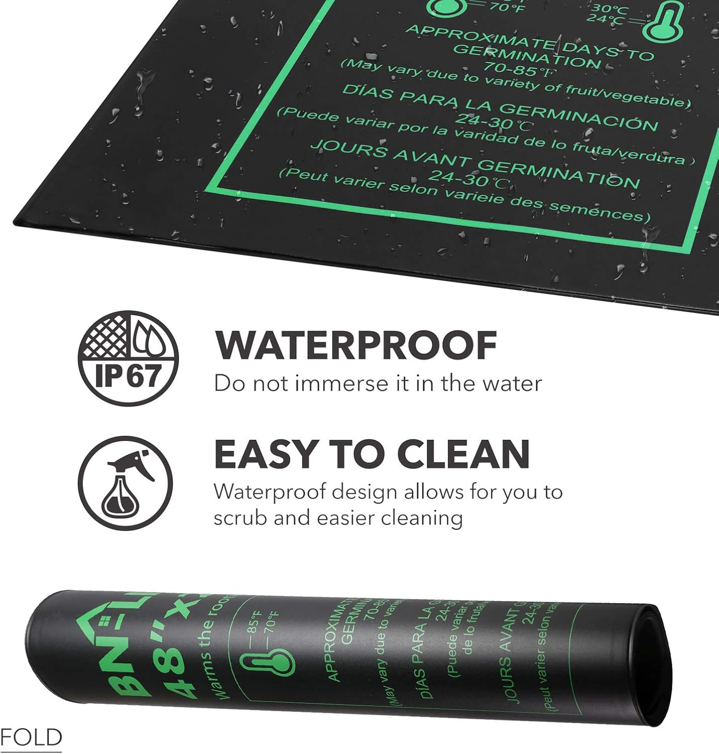 BN-LINK Seedling Heat Mat Warm Hydroponic Heating Pad Waterproof 48" x 20.75" for Seed Starting Greenhouse and Germination