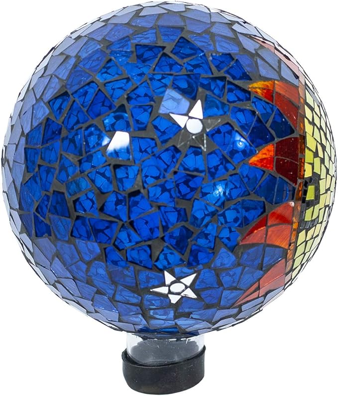 Echo Valley 8199 10-Inch Mosaic Glass Gazing Globe, Sun-Moon, Outdoor Décor