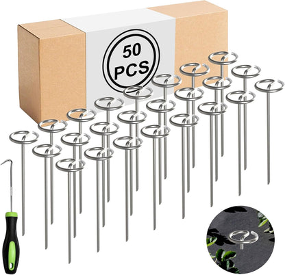 Landscape Fabric Stake, 6-inch Galvanized Round Head Landscape Nail Steel Anti Bending Weed Barrier Stake, Used for Plant Cover, Lawn, Fence, and Ground Garden Stake