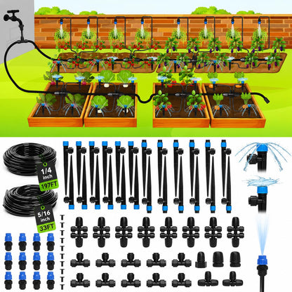 Bonviee Drip Irrigation System Kit for Garden Watering, 230FT Quick Connect