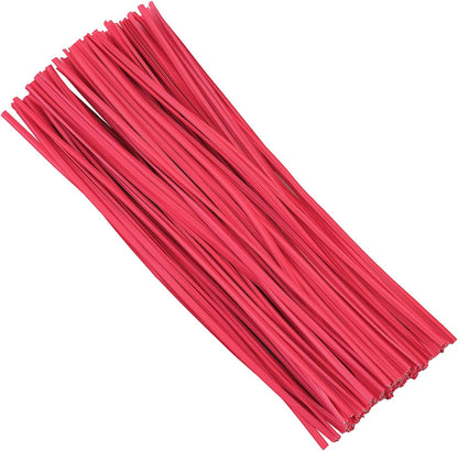 Tangyinrd 300 pcs 5 inch Red Plastic Twist Ties, Cable Ties, for Bags, Gardening Tools