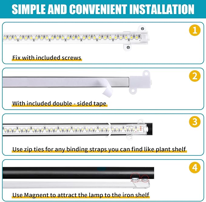 LED Grow Light Strips for Indoor Plants Full Spectrum 3500K, 96 LEDs Plant Light Bar with 3/9/12H Timer, 10 Dimmable Levels for Seedling Succulent, 13 Inches 2 Head