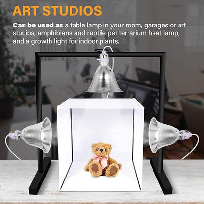 Simple Deluxe Clamp Lamp Light 60 Watt with 5.5 Inch Aluminum Reflector (no Bulb Included), 6 Feet Cord, 1 Pack, White