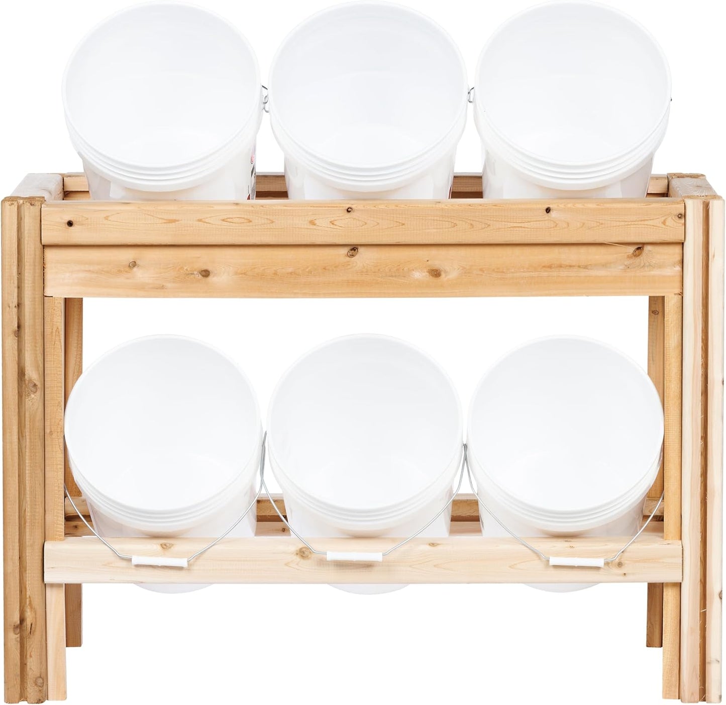 Greenes Fence Six Bucket Cedar Storage Shelves, 44 in. x 16 in. x 30 in. - Made in USA with North American Cedar