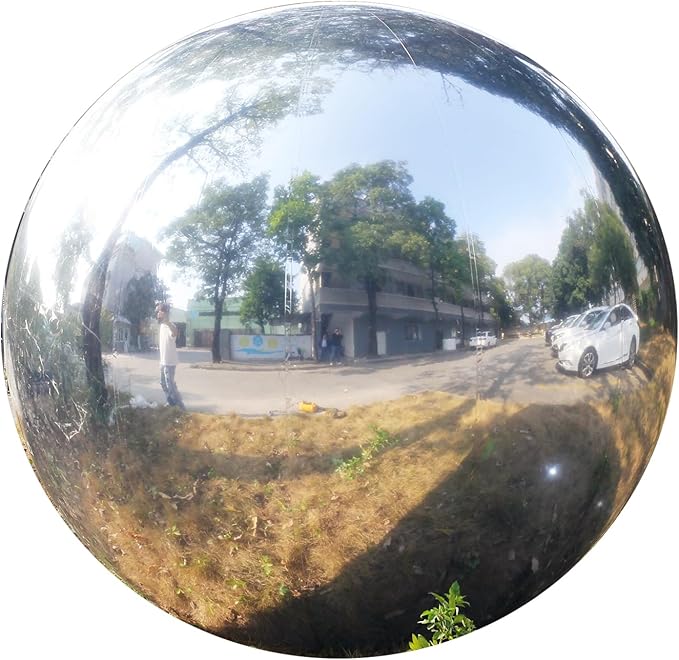 Generic Big Shiny Balls Giant Inflatable Mirror Balls for Events & Decor - Party, Advertising, Shows, Stage Decoration - Hanging & Standing-Various Sizes & Colors - Silver (1.5m/4.92ft)