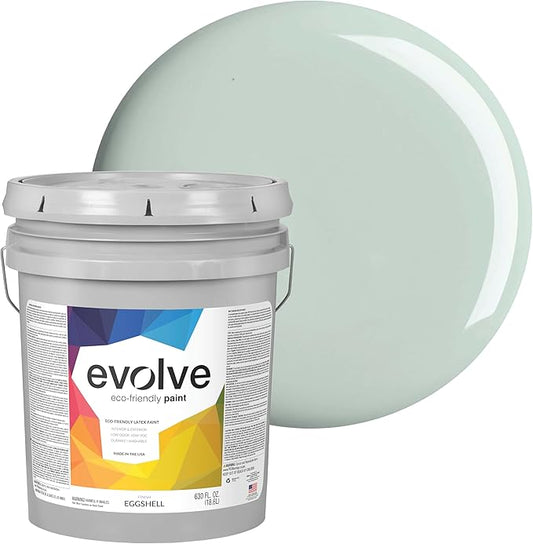 EVOLVE Paint & Primer: Environment-friendly, Low Sheen with One-coat Coverage for Interior & Exterior surfaces (Greenhouse, 5-Gallon)