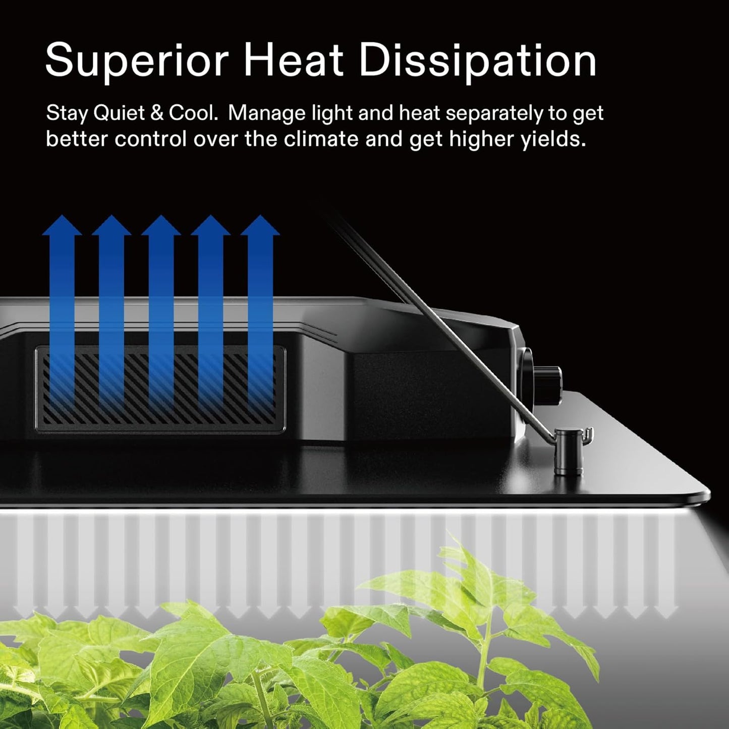 VIVOSUN 2 x 2 ft. Grow Tent Kit Complete, 24"x24"x48" Grow Tent Complete System with VS1000 Led Grow Light, 4 Inch 190CFM Inline Fan, Carbon Filter and 8ft Ducting Combo