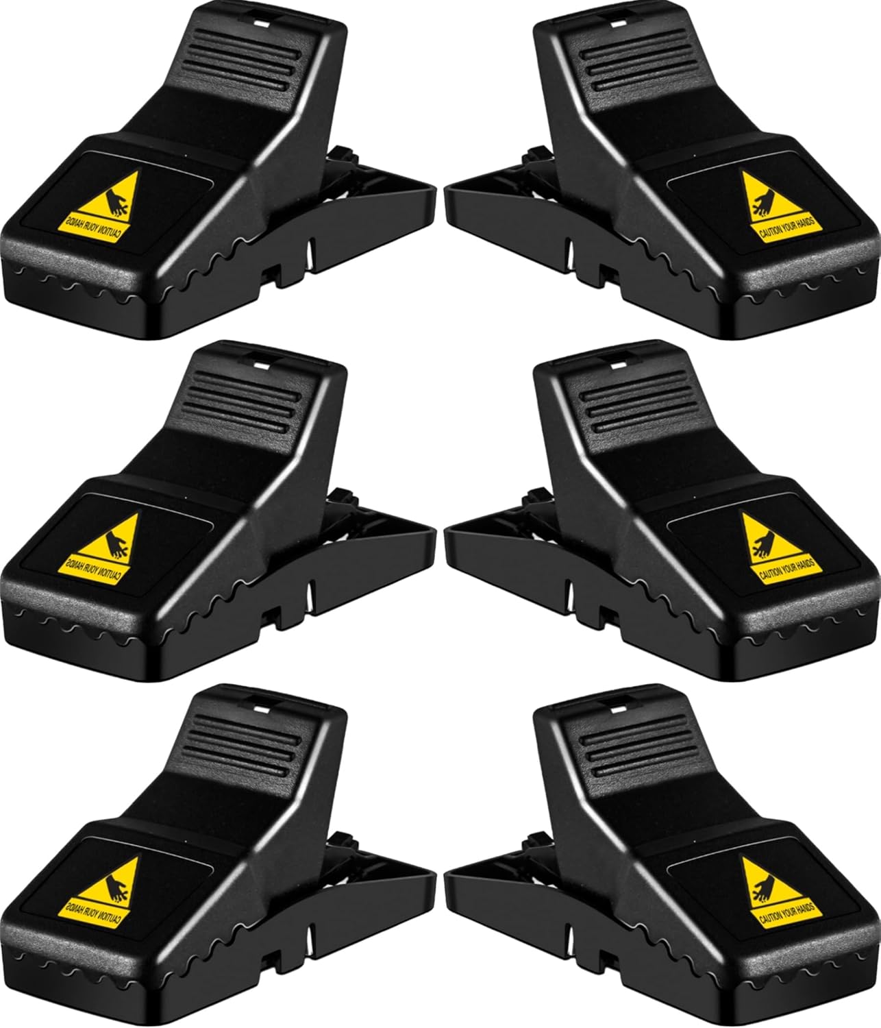 Feeke Rat Trap, Large Mouse Traps, Mouse Traps Indoor for Home, Instant Kill Traps for Mouse Rat Chipmunk, Quick Set Up and Reusable - 6 Pack, Black