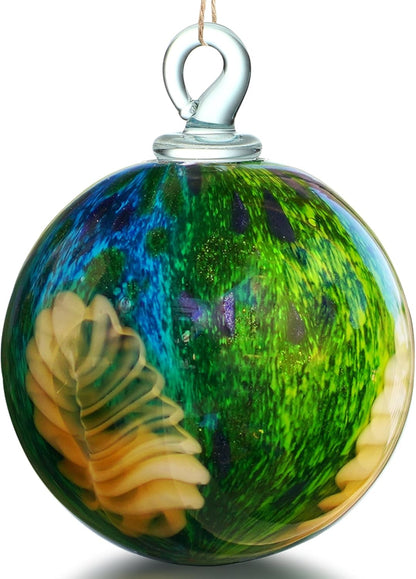 QFkris 4" Hanging Gazing Balls for Gardens Decorative Outdoor Hand-Blown Glass Ornament Friendship Balls Witch Ball for Women