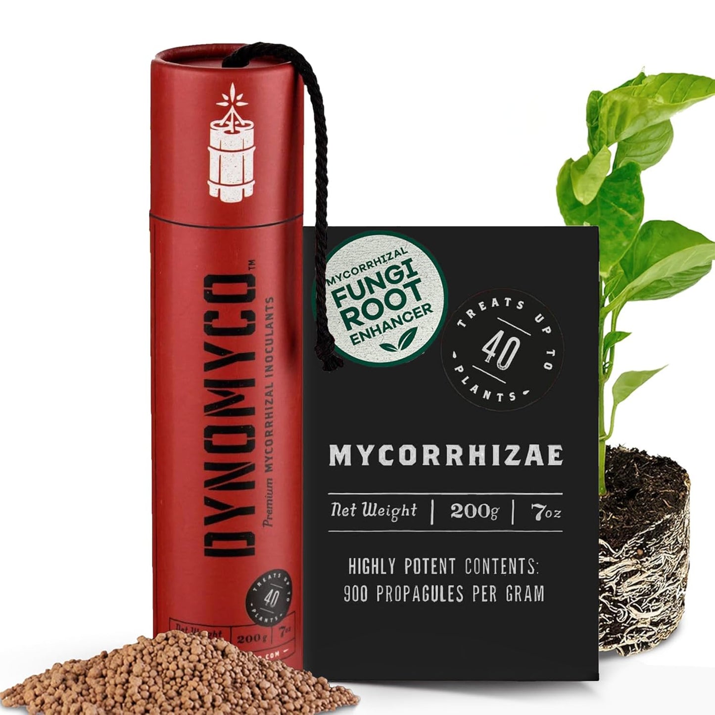 DYNOMYCO Granular Mycorrhizal Fungi Inoculant, 200g / 7oz – Boosts Root Growth, Yields & Nutrient Uptake – 900 Propagules/g, Concentrated Granules, & OMRI Listed – Biofertilizer for Plant Growth