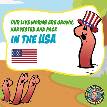 Uncle Jim's Worm Farm 1000 Count Red Wiggler Composting Worms Mix for Garden Soil or Fishing | Pack of Compost Worms Improves Soil Structure and Quality for Healthier Gardens