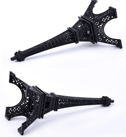 ESHATO Black Metal Eiffel Tower Statue, 7inch Decorative Figurine Replica Stand Holder for Cake Topper Table Decor Gift Party Home Decoration