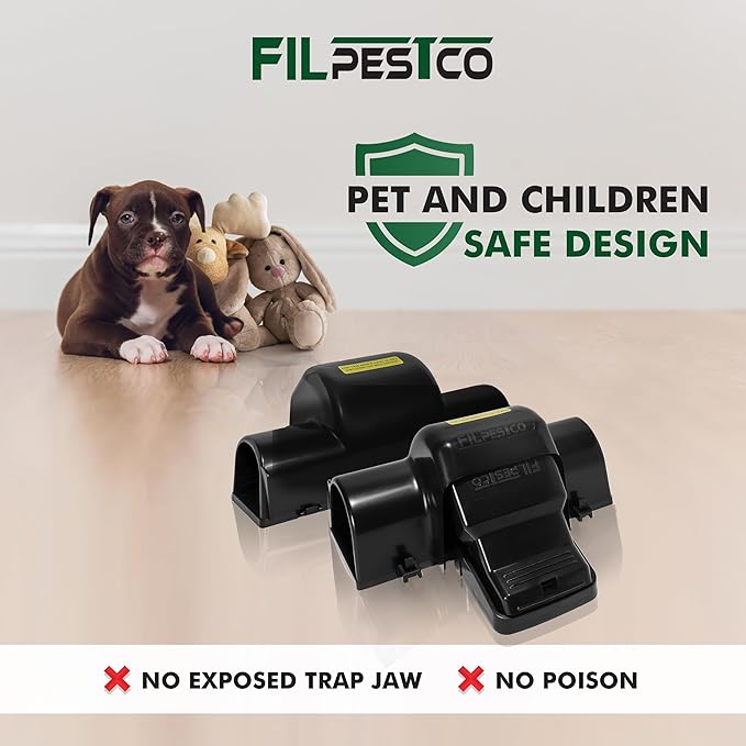 Set of 3 Professional Grade Extra Large Tunnel Rat Snap Traps, Mouse Trap, Reusable Trap, Heavy Duty for Indoor and Outdoor Pest Control Rodent Solutions