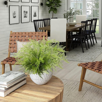 Artificial Boston Fern Plants 19" Fake Greenery Shrubs 2 Pcs Faux Plant Bushes UV-Resistant for Indoor Outdoor Wedding DIY Bouquets Floral Arrangement Table Centerpieces