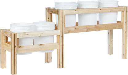 Greenes Fence Two-Tiers Five Bucket Elevated Cedar Wood Garden Frame, 69 in. x 16 in. x 30 in. - Made in USA with North American Cedar
