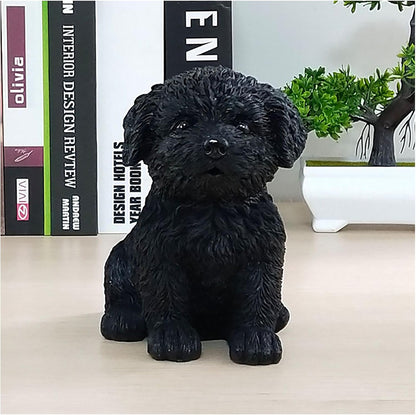 Dog Statue for Outdoor Maltese Dog Ornament Resin Bichon Frise Statue for Home Decor