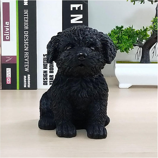 Dog Statue for Outdoor Maltese Dog Ornament Resin Bichon Frise Statue for Home Decor