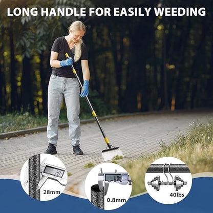 74" Garden Flat Scraper, Multifunctional Cleaning Shovel, Heavy Duty Manual Weeder Metal Floor Scraper Garden Tool for Lawn Digging, Weeding, Scraping, Ice Remove, Edging