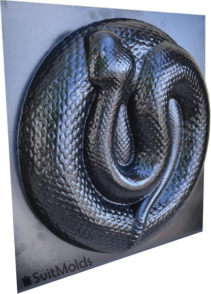 SvitMods Mold Snake DIY Statue for Garden Concrete Cement Mould Rattlesnake Garden Decor Mold Croc for Garden Figure (D72)