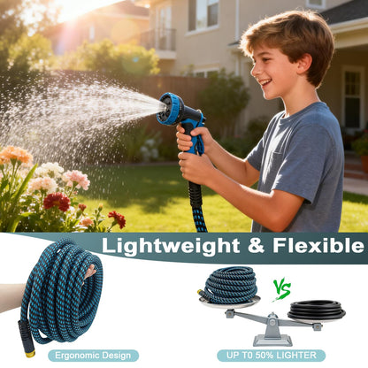 Garden Hose 50ft, Non-Expanding Water Hose Ultra Lightweight, Kink-Free Flexible Hose with