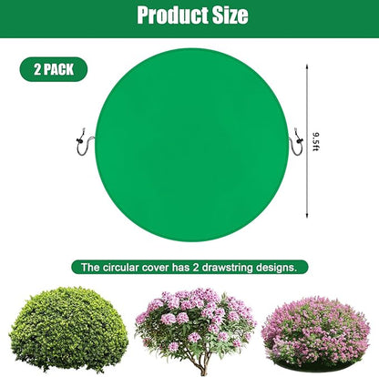 NNG 2PCS 9.5ft Dia. Round Winter Plant Covers Reusable Tree Freeze Protection with Drawstring Potted Plant Frost Blanket Outdoor Shrub Plant Cover for Winter Garden Potted Vegetable