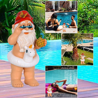 Mood Lab Garden Gnome with Unicorn - Funny Gnome Statue - 9 Inch Tall Lawn Figurine - for Outdoor or House Decor