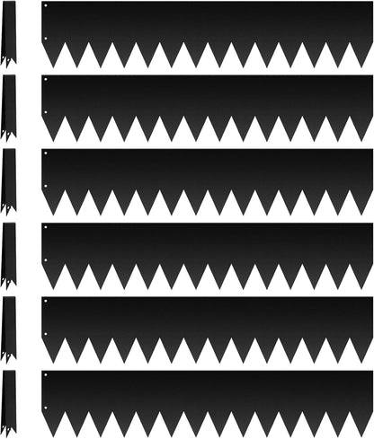 Steel Landscape Edging 6 Pack 40" L x 8" H Strips Hammer-in 14-Gauge Steel Garden Bed Metal Borders with 6 Clips, Bendable Edge for Garden, Yard, Lawn(Black, 20Ft)