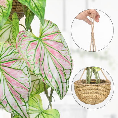 Large Fake Hanging Plants in Pot for Indoor & Outdoor, Long Artificial Hanging Pothos Plants Green, 27.6" Fake Potted Vines Ivy Greenery Plant for Room Wall Shelf Decor Living Room Patio Porch